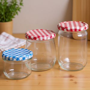 Pot à visser avec couvercle quadrillé de 82 mm, bouteille de conservation de 540 ml pour la conservation des aliments - Product Image 3