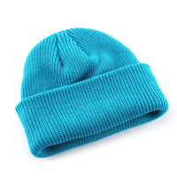Fabriek Custom Borduurlogo Effen Kleuren Beanies Fabrikant Unisex Sport Cuffless Enkele Manchet Winter Gebreide Hoeden Beanie