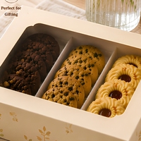 Nouvelles Boîtes Personnalisées Tendance pour Biscuits Pliés, Emballage en Papier pour Pâtisseries avec Fenêtre