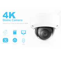 Caméra dôme IP 4K 8MP POE Audio IK10 anti-vandalisme IP66 résistant aux intempéries Hik Nvr conforme Smart Human Vehicle Detection Modern