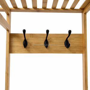 ราวแขวนเสื้อผ้าไม้ไผ่แบบกว้าง SYT จัดส่งรวดเร็ว สำหรับร้านบูติก ตู้โชว์สินค้าสำหรับโชว์รูม - Product Image 5