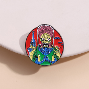 <span class=keywords><strong>Pin</strong></span> de esmalte de película de ciencia ficción Alien, Broches y insignias de solapa de Mars Attacks, <span class=keywords><strong>Pin</strong></span> de dibujos animados de Brain the Martians, Joyería gótica punk - Product Image 2
