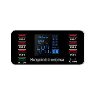 Adaptador de estación de carga con pantalla LED, Cargador usb de 8 puertos, superrápido para teléfono, pad y portátil, 60W, el más vendido de <span class=keywords><strong>2021</strong></span> - Product Image 6
