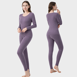 Intimo Termico da <span class=keywords><strong>Donna</strong></span> con Basso MOQ, Cappotto Autunnale con Collo a Girocollo, Nuovi Pantaloni Lunghi in Velluto a Sandwich, Comodi ed Eleganti - Product Image 1