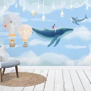 Papier peint mural personnalisé de qualité supérieure 3D 6D 8D Poisson <span class=keywords><strong>Dauphin</strong></span> Sirène Décoration de plafond Thème océan Papier peint mural <span class=keywords><strong>pour</strong></span> enfants - Product Image 2