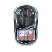 Souris sans fil ultra-légère Yesido Mini, éclairage RGB coloré, esthétique haut de gamme, souris transparente tri-mode KB71