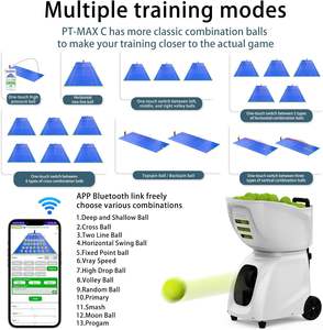 Macchina Lanciapalle da Tennis Professionale FiveK Pusun PT Max C, Capacità 145 Palline, Velocità 20-140 km/h, Distanza 30 m, per Club e Padel - Product Image 4