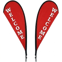 Drapeau de plage en polyester durable, drapeau publicitaire en forme de larme personnalisé, kit complet pour activités de plein air