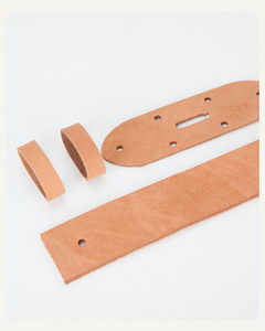 Men's Top Layer Cowhide <b>Pin</b> Buckle Belt Strap Natural Color Casual Versatile Genuine Leather Replacement Waist Band - Product Image 2