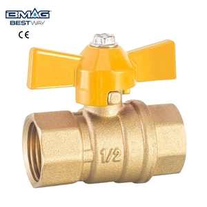 BMAG CE certifié NPT BSP vanne à gaz haute température 1/2 \ "3/4 \" 1 \ "poignée papillon jaune laiton vanne à boisseau sphérique manuel OEM - Product Image 5