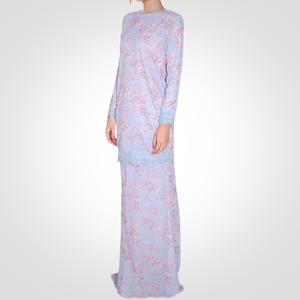 SIPO Eid 2024 Raya malaisie Musulman femmes Premium imprimé fleuri en mousseline de soie dentelle broderie robes moderne Baju Kurung - Product Image 2