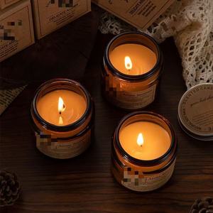 Bougie parfumée Northern Mu en verre brun, cire de soja, sensation aromatique, cadeau romantique - Product Image 2
