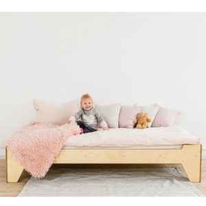 Cama de madera contrachapada Montessori para niños pequeños, ensanchada alargada y cama individual, combinación de cuna grande para guardería - Product Image 4