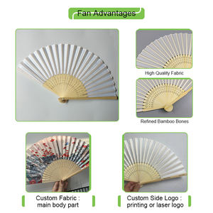 مروحة يد حريرية أو ورقية مخصصة لحفلات الزفاف، تصلح كهدية أو للديكور مع إمكانية الرسم عليها بنفسك - Product Image 4