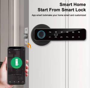 New sinh trắc học vân tay mật khẩu mở khóa nhôm thông minh khóa cửa Wi-Fi Thẻ nhớ lưu trữ lớp C an ninh cho gỗ - Product Image 6