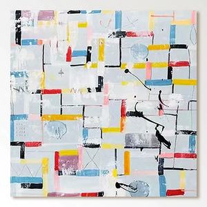 Peinture à l'huile abstraite encadrée faite à la main, art sur toile artisanal pour la décoration d'appartements urbains, de bureaux et de salons - Product Image 2