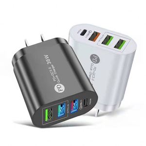 EU/US/UK <b>Plug</b> PD 36W Fast Charging Mobile Phone <b>Charger</b> 5V4A PD+3USB Multi Port Adapter Charging Head - Product Image 1