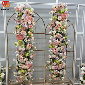 SMOOTH New Design Customized <b>Artificial</b> pinkish-purple Silk <b>Flower</b> Runner for Wedding and Party Decoration - Product Image 1