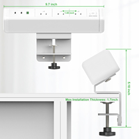 Prise de bureau à fixation par pince en alliage d'aluminium US 65W 13A 125V avec 3 prises CA et 2 ports USB-C, sortie USB