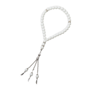 Nouveau design 2022 – Perles de prière musulmanes Tesbih/Tasbeeh en agate naturelle et verre (33 perles) - Product Image 4
