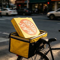 Boîte à pizza en papier recyclé biodégradable APP, impression graphique personnalisée en forme de tranche d'orange, emballage alimentaire jetable écologique pour restaurant