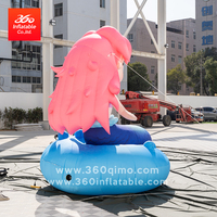 Mascotte de sirène géante gonflable 360°, 3M/5M, personnalisable, Oxford, durable, pompe à air électrique, publicité gonflable