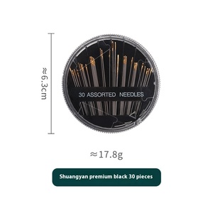 30Pcs Vàng Đuôi 1Mm Thép May Kim Phong Cách Đơn Giản Màu Đen Khâu Tay Kim Hộp Nhựa Chủ Đề Thiết Lập Phụ Kiện Cho Hộ Gia Đình - Product Image 2