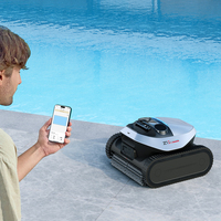 Nettoyeur de piscine robotisé sans fil avec démarrage à une touche, fonction de retour intelligent vers le mur, écologique, aspiration automatique 4 heures pour piscines domestiques