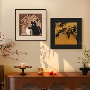 Peinture décorative sur toile à l'huile, style rétro français vintage, micro-pulvérisation artistique, pour fond de canapé de salon intérieur, cadre en aluminium - Product Image 6