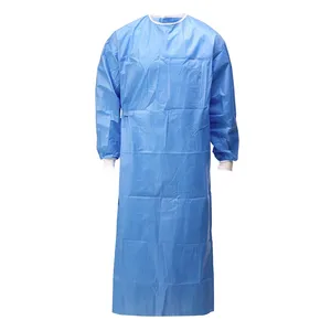 Wholesale Cheap Non-woven Disposable Surgical Gown Waterproof And Dustproof Protective Clothing Blue White