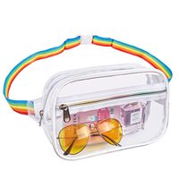 Riñonera Transparente Unisex Personalizada, Material de PVC de Alta Calidad, Diseño con Patrón, Aprobada para Estadios, Duradera, Moderna, para Exteriores, Marca QL