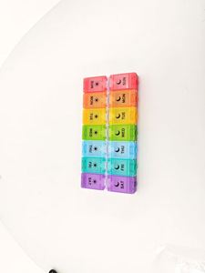 Personnalisation de produits en plastique PP, boîte à pilules de 7 jours de couleur arc-en-ciel, 14 compartiments, boîtes à pilules hebdomadaires, logo personnalisé - Product Image 2