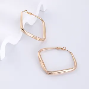 New Square fine jewelry earrings 14k gold-plated stainless steel earring set for women European and American style