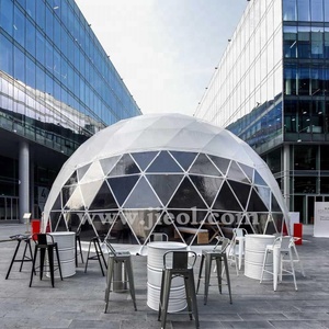 Color y tamaños personalizados 6 7m cúpula de camping tienda geodésica Casa de tienda redonda cubierta de PVC con puerta de vidrio resistencia UV para Resort - Product Image 5