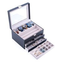 Boîte de rangement pour bijoux en velours et cuir PU avec serrure, pour boucles d'oreilles, bagues et colliers, vente en gros RTS