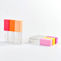 Clair rose violet brillant à lèvres glaçure Tubes rouge à lèvres baume à lèvres conteneurs avec Big Doe pied 5ml personnalisé papier boîte vide