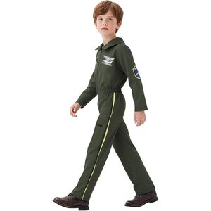 Combinaison de pilote de chasse JoyFuncos pour enfants, combinaison de vol d'aviateur pleine longueur avec poches pour costume de fête d'Halloween, unisexe - Product Image 2