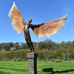 Bahçe süs antik yunan Icarus üzerinde kanat heykel bronz mitoloji heykeli