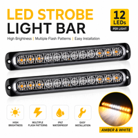 Nouvelle barre lumineuse d'urgence ENSAITE 12V/24V à 12 LED, balise de signalisation latérale pour voiture, remorque, camion, moto, clignotant de danger, flash stroboscopique