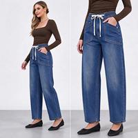 Jean droit taille haute vert olive avec ourlet brut et pantalon en denim pour femme, idéal pour les trajets quotidiens en automne