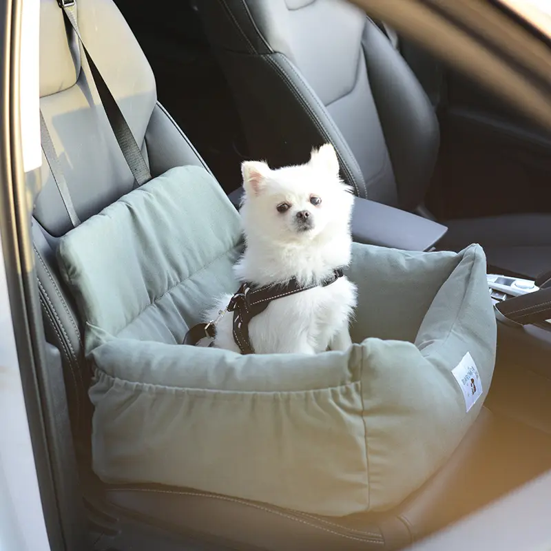 Sièges d'auto pour chien, sièges d'auto pour chien entièrement détachables et lavables, sièges d'appoint pour chien avec laisse à clipser lit de transport portable pour chien