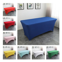Nappe de table numérique jetable personnalisée en spandex, impression de tissu, vente en gros, couverture de table en couleur de 6 pieds