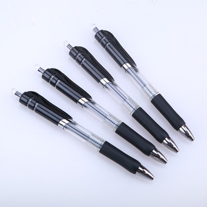 Wholesale Heada Press-Open 0.5mm Black Ink <b>Ballpoint</b> <b>Pens</b> Smooth Soft Rubber Grip Custom Logo Silk Screen Printing Plastic - Product Image 1