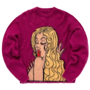 Mens Mohair Knit Sweater Soft Warm <b>Full</b> Sleeve Pullover <b>Zip</b> Collar Autumn Wear - Product Image 1