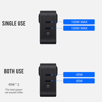 Chargeur rapide original Supervooc Super Vooc à double port Type C USB-C 100W pour Honor 200 Pro One Plus OnePlus 12 Samsung