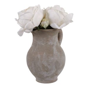 Vaso a forma di brocca in terracotta con manico curvo per decorazioni per la casa e il soggiorno - Product Image 2