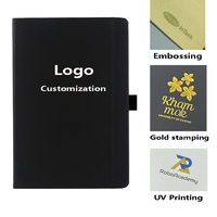 Bloc-notes professionnel personnalisable A6 en cuir rigide, reliure cousue, 100 feuilles, couleur personnalisée, logo imprimé UV/Sublimation - Christian