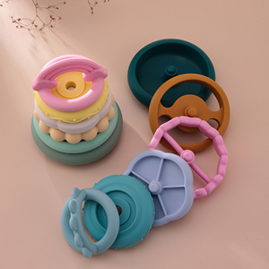 New Arrival Baby & Toddler Đồ chơi giáo dục Set Silicone stackers cho nhận dạng màu sắc Số khối xây dựng - Product Image 5