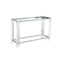 Table basse moderne en verre avec pieds dorés renforcés, design 2026, vente chaude, pour salon et bureau