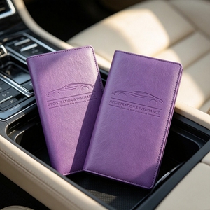 Porte-cartes de <span class=keywords><strong>voiture</strong></span> personnalisé avec logo, en cuir PU, magnétique, multi-emplacements, pour carte d'immatriculation <span class=keywords><strong>et</strong></span> <span class=keywords><strong>assurance</strong></span> - Product Image 1